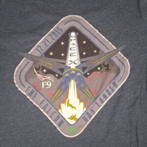 SpaceX Shirt Women Falcon 9 Rocket Launch Medium F9 12-21-2015 Falcon Has Landed